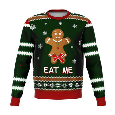 Eat Me Gingerbread Funny Ugly Christmas Sweater - OnlyClout