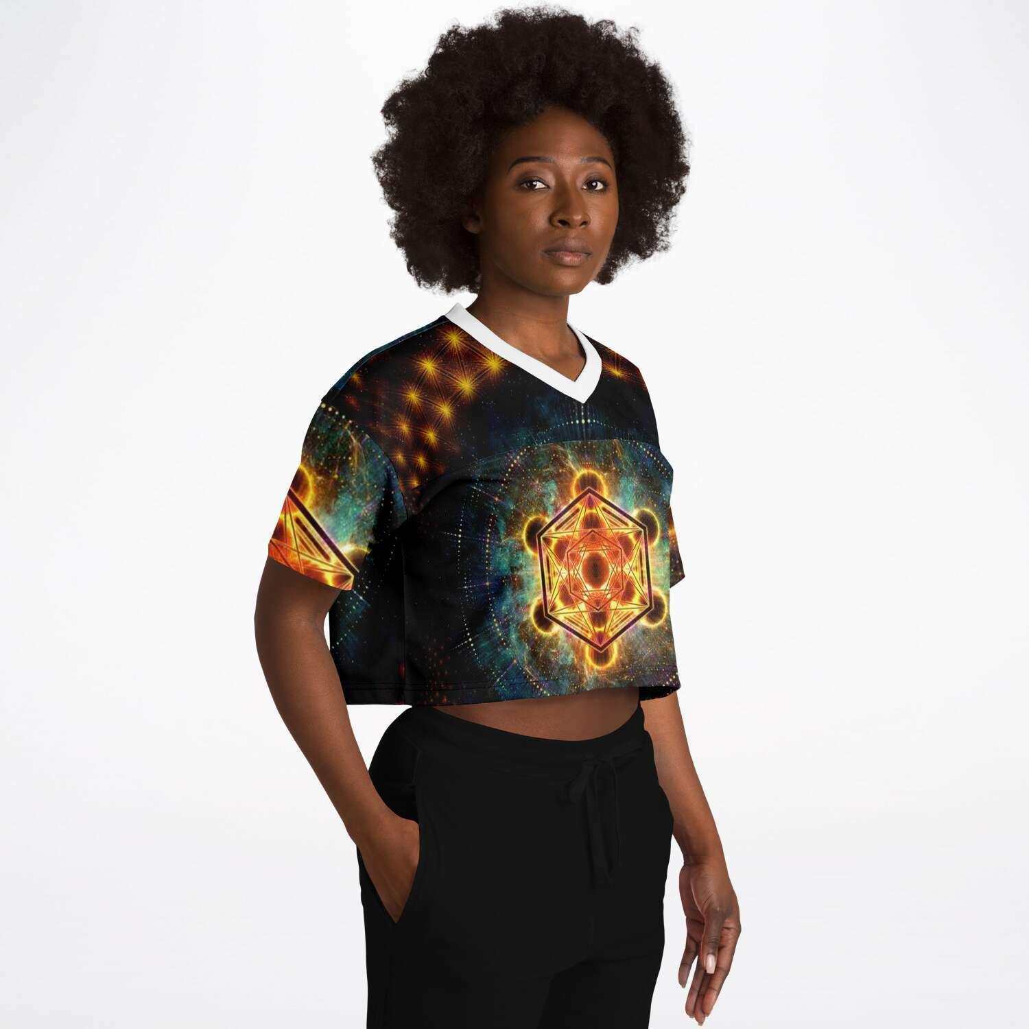  Metacosmos Rave Cropped Football Jersey, [music festival clothing], [only clout], [onlyclout]