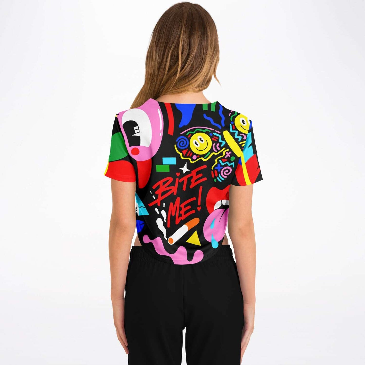  Bite Me Rave Cropped Baseball Jersey, [music festival clothing], [only clout], [onlyclout]