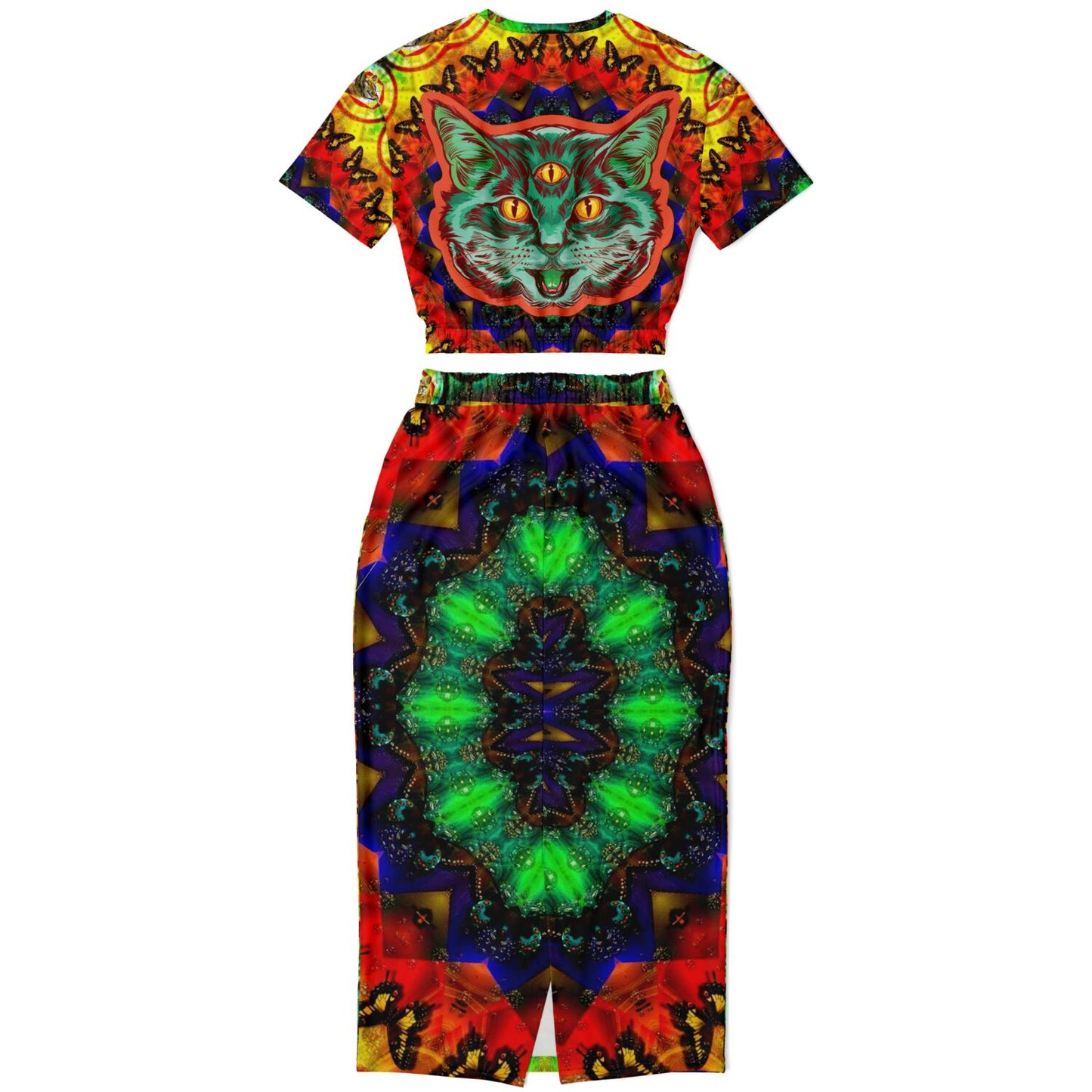 Mandala Cat Womens Full Festival Body Outfit