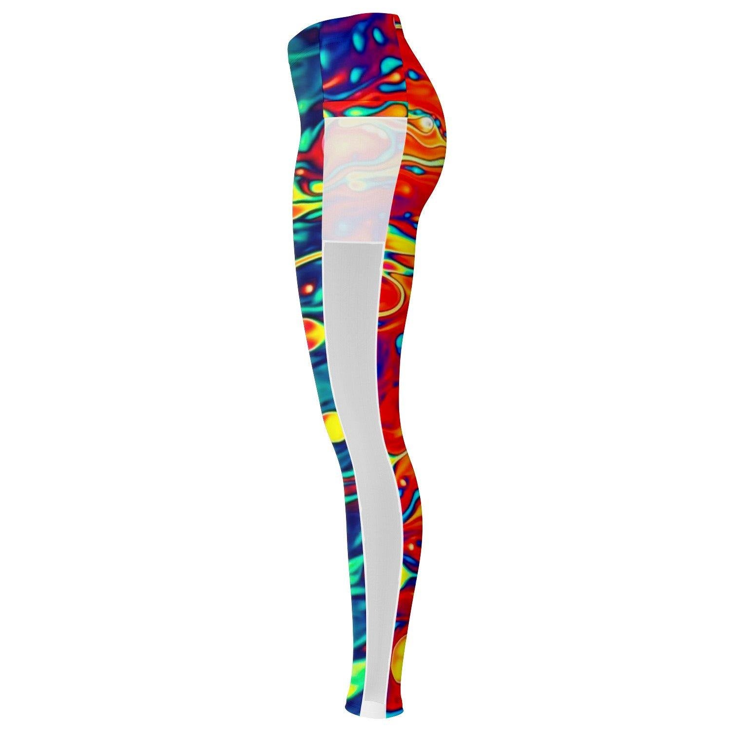 Trippy Oil Aura Music Festival Pocket Leggins - OnlyClout