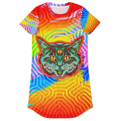 Woke Cat T-Shirt Dress