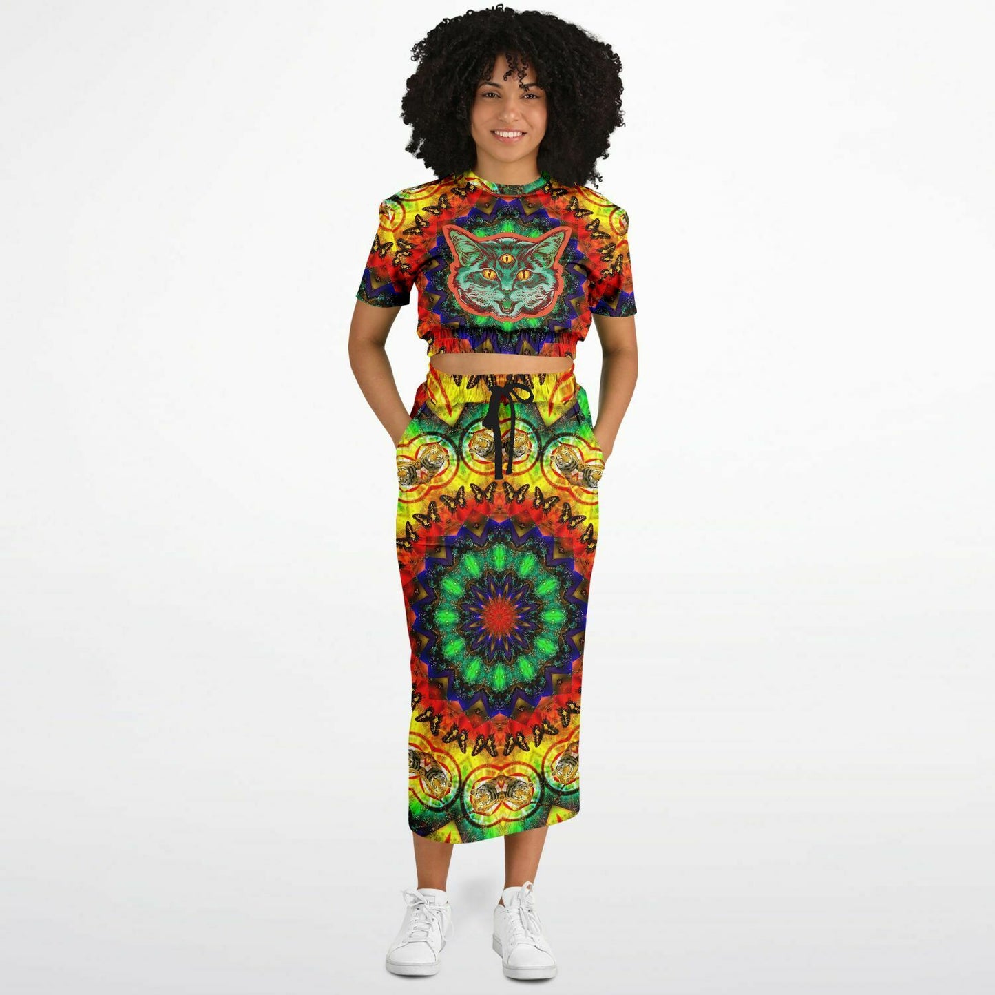 Mandala Cat Womens Full Festival Body Outfit