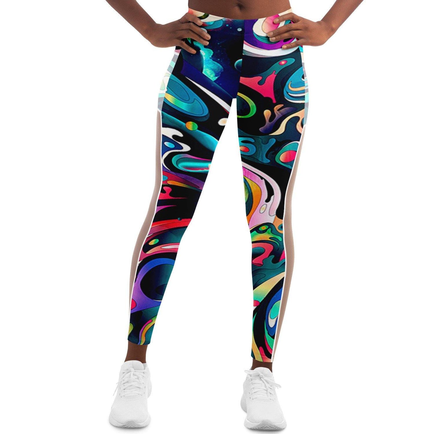 Trippy Fluid Music Festival Pocket Leggins - OnlyClout