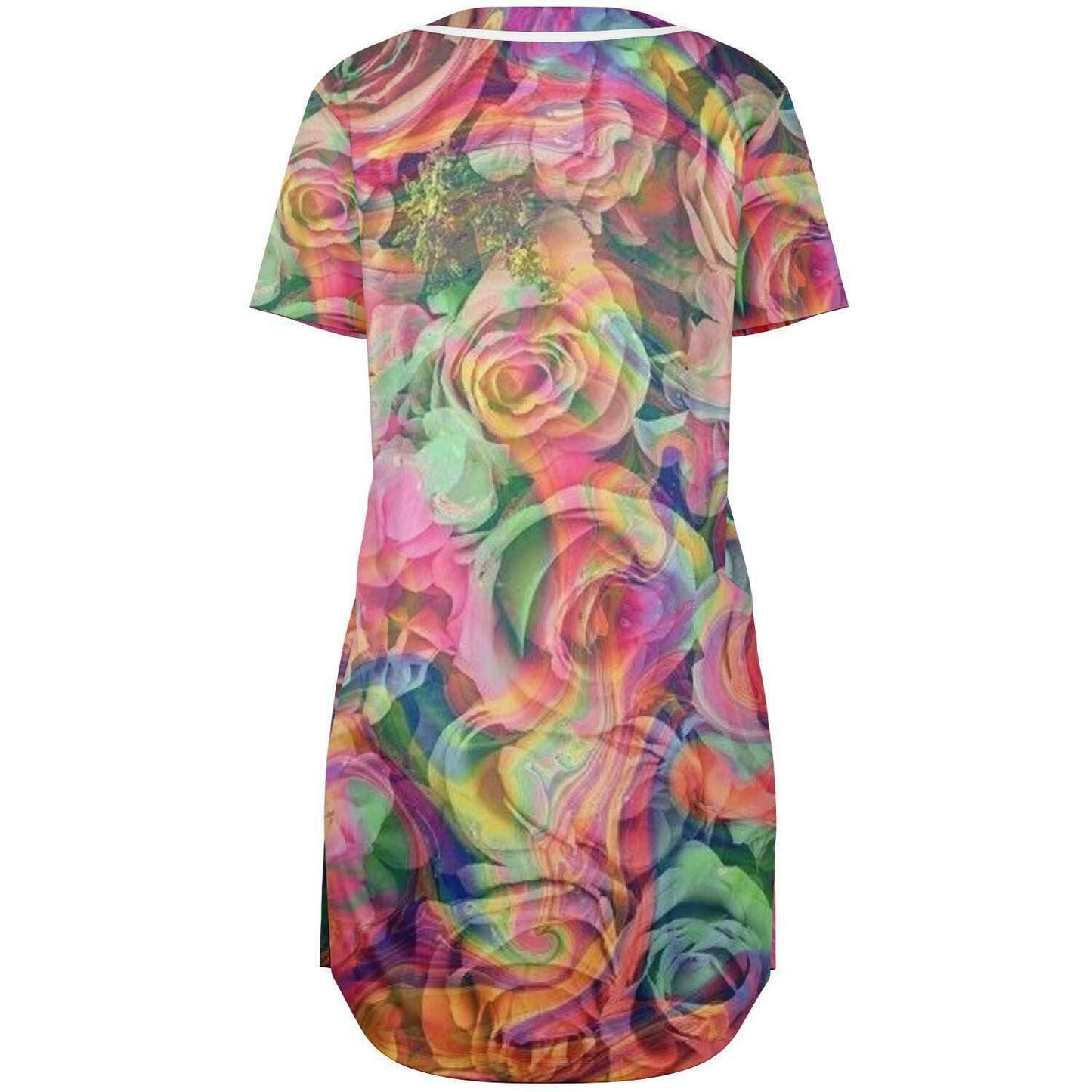 Holographic Floral Jersey Dress - OnlyClout