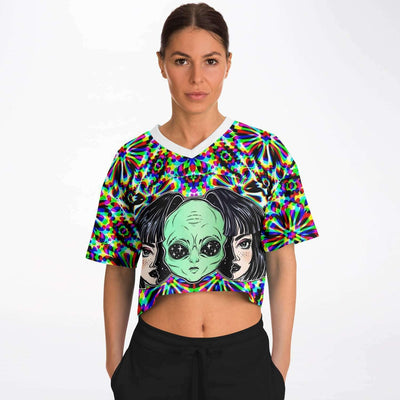 Yes I am Alien Rave Cropped Football Jersey, [music festival clothing], [only clout], [onlyclout]