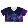 Trippy Owls Rave Cropped Football Jersey, [music festival clothing], [only clout], [onlyclout]