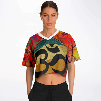 Power of Aum Rave Cropped Football Jersey, [music festival clothing], [only clout], [onlyclout]