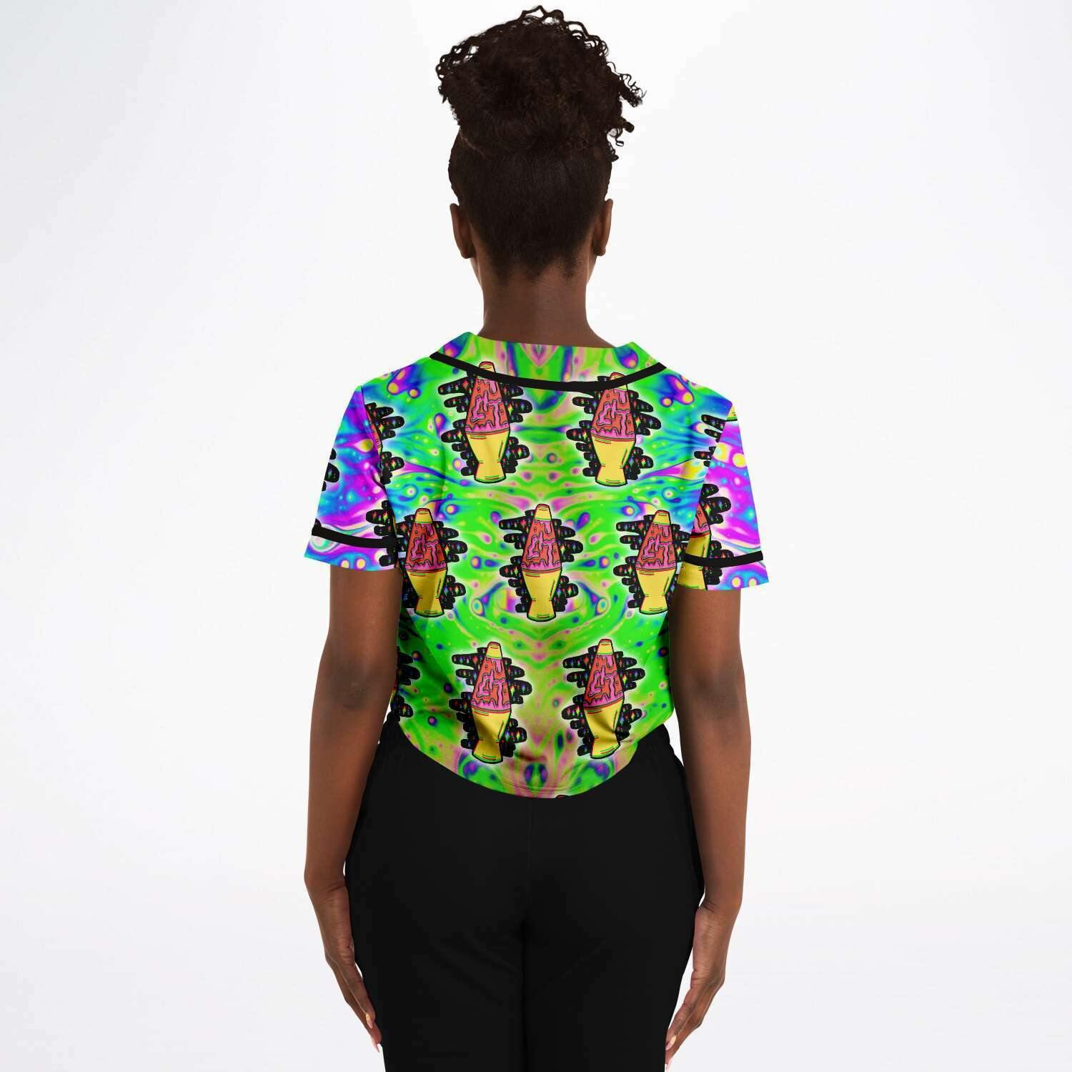  Trippy Lamp  Rave Cropped Baseball Jersey, [music festival clothing], [only clout], [onlyclout]