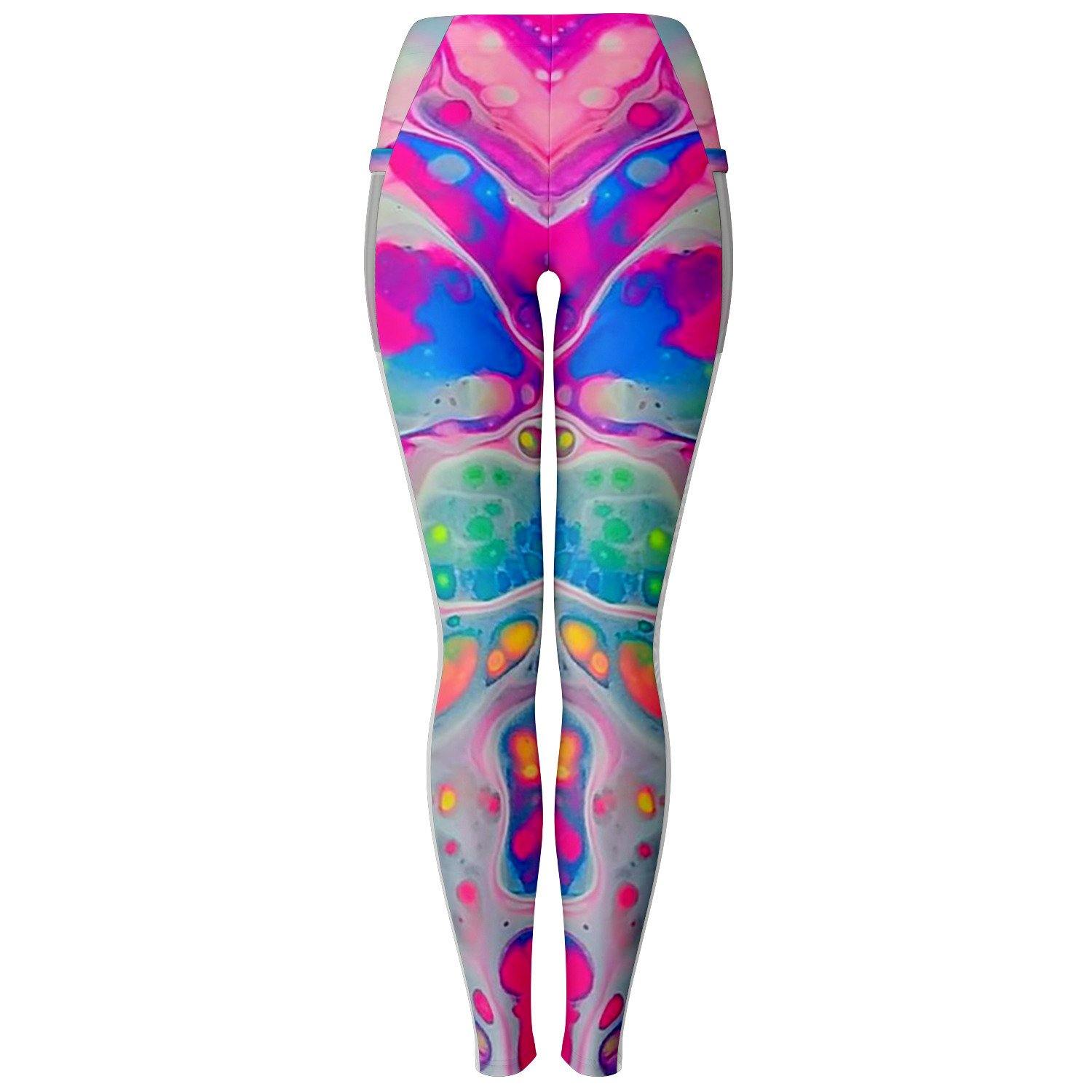 Neon Bubbles Music Festival Pocket Leggins - OnlyClout