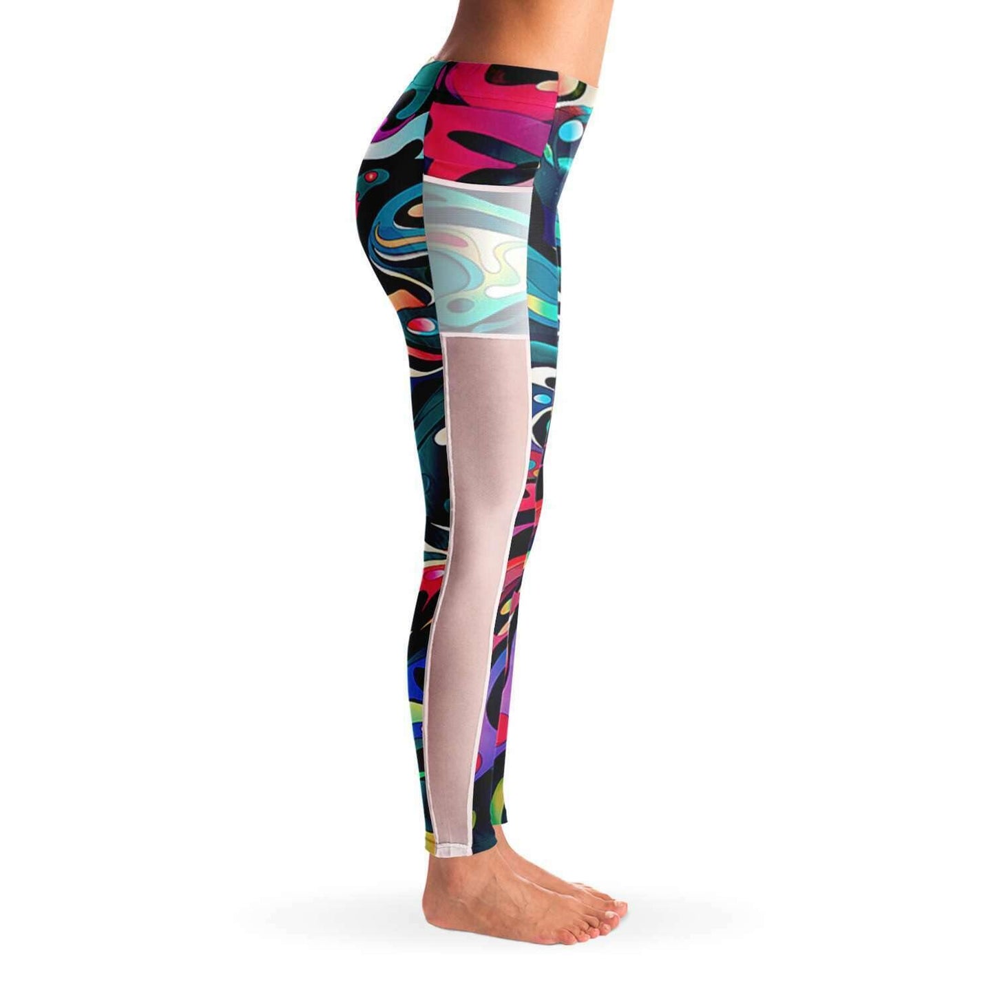 Trippy Fluid Music Festival Pocket Leggins - OnlyClout