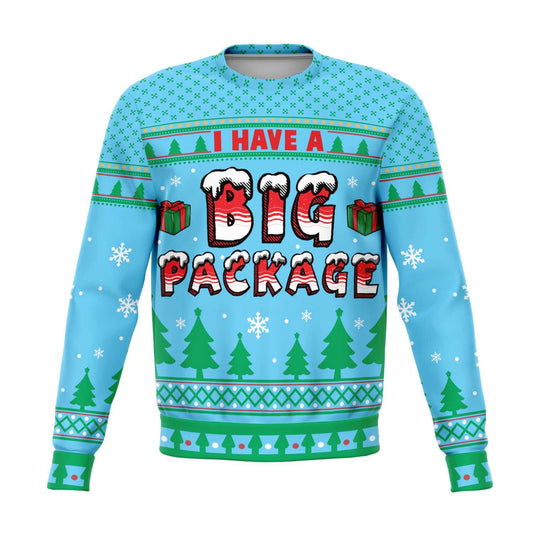  Big Package Naughty Meme Holiday Ugly Christmas Sweater, [music festival clothing], [only clout], [onlyclout]