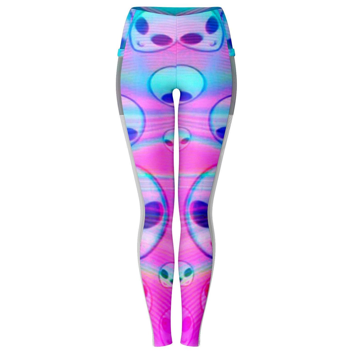 Alien Trippy Music Festival Pocket Leggins - OnlyClout