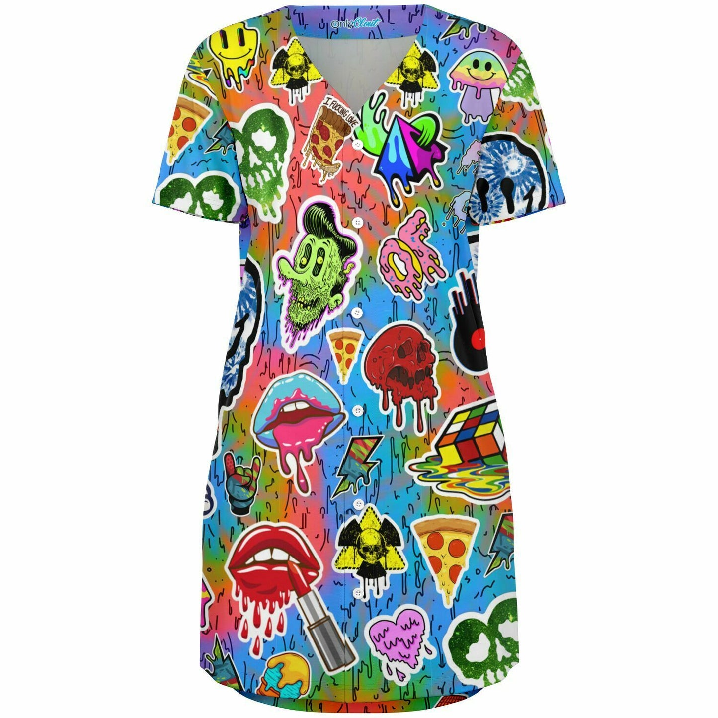 Drippy Stickers Baseball Jersey Dress