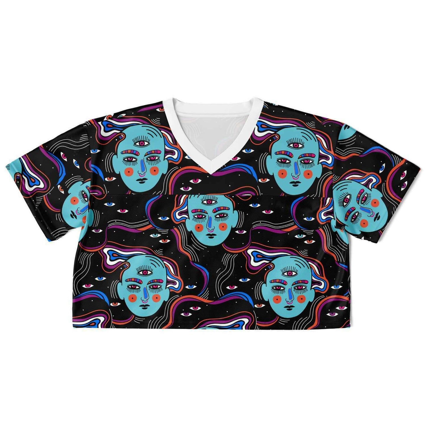  Third Eye Rave Cropped Football Jersey, [music festival clothing], [only clout], [onlyclout]