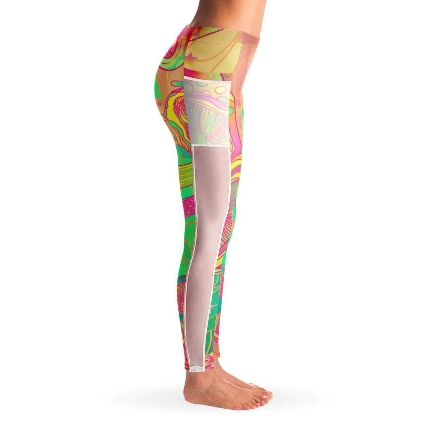 Mushroom Love Music Festival Pocket Leggins - OnlyClout