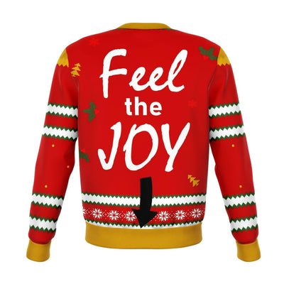 Feel The Joy Funny Ugly Christmas Sweater - OnlyClout