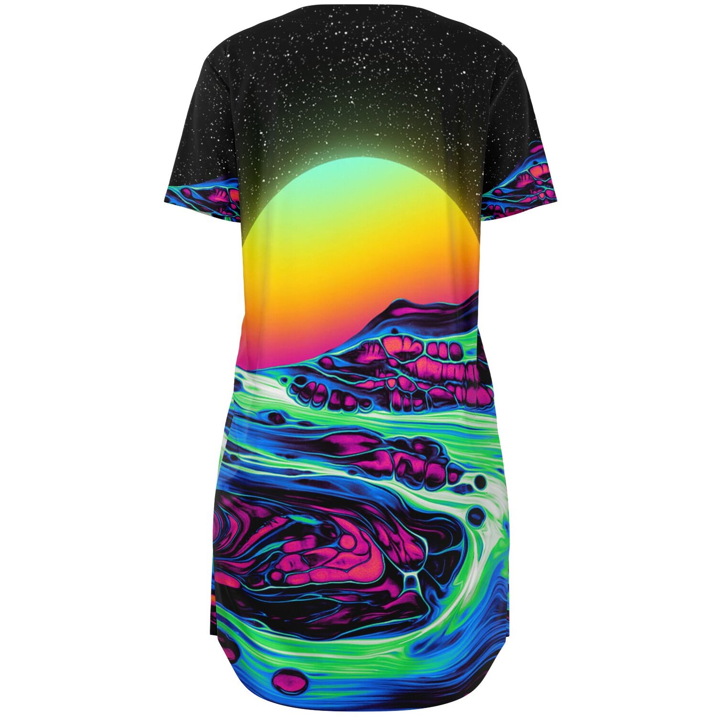 Acid Sunset Baseball Jersey Dress