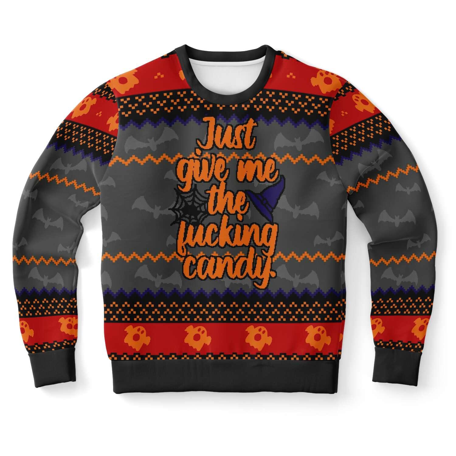 Give Me The F Candy Ugly Sweater - OnlyClout