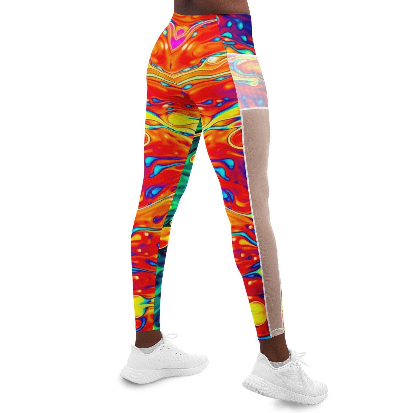 Trippy Oil Aura Music Festival Pocket Leggins - OnlyClout