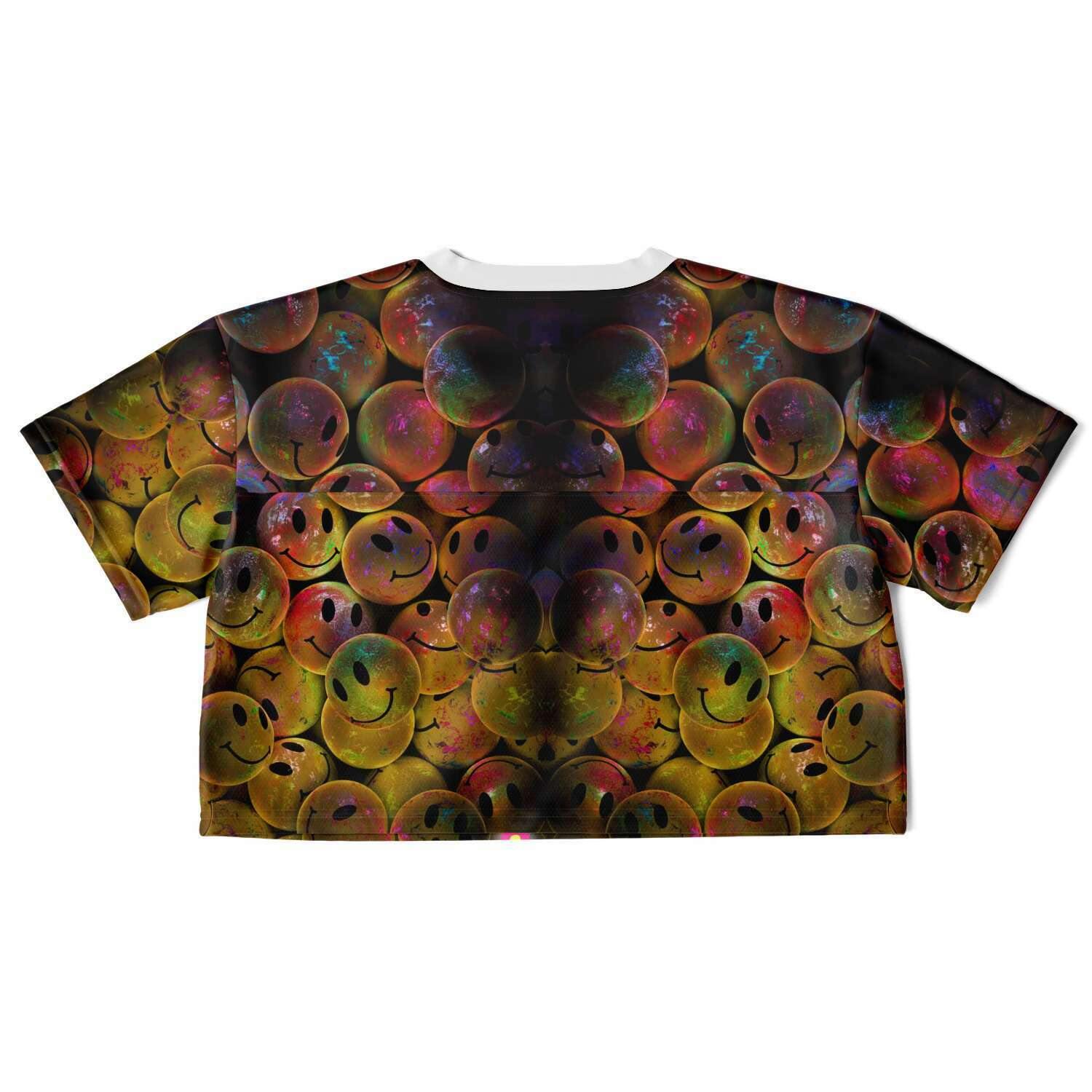  Drippy Smile Rave Cropped Football Jersey, [music festival clothing], [only clout], [onlyclout]