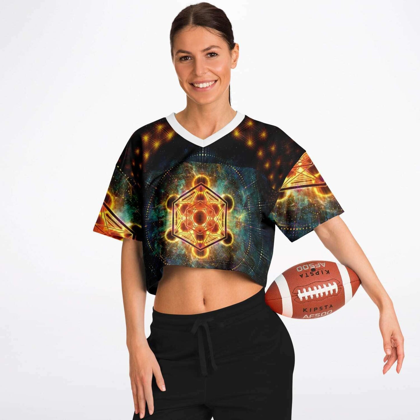  Metacosmos Rave Cropped Football Jersey, [music festival clothing], [only clout], [onlyclout]