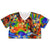 Bright Oil Rave Cropped Football Jersey