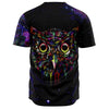 Space Trippy Owl Baseball Jersey - OnlyClout