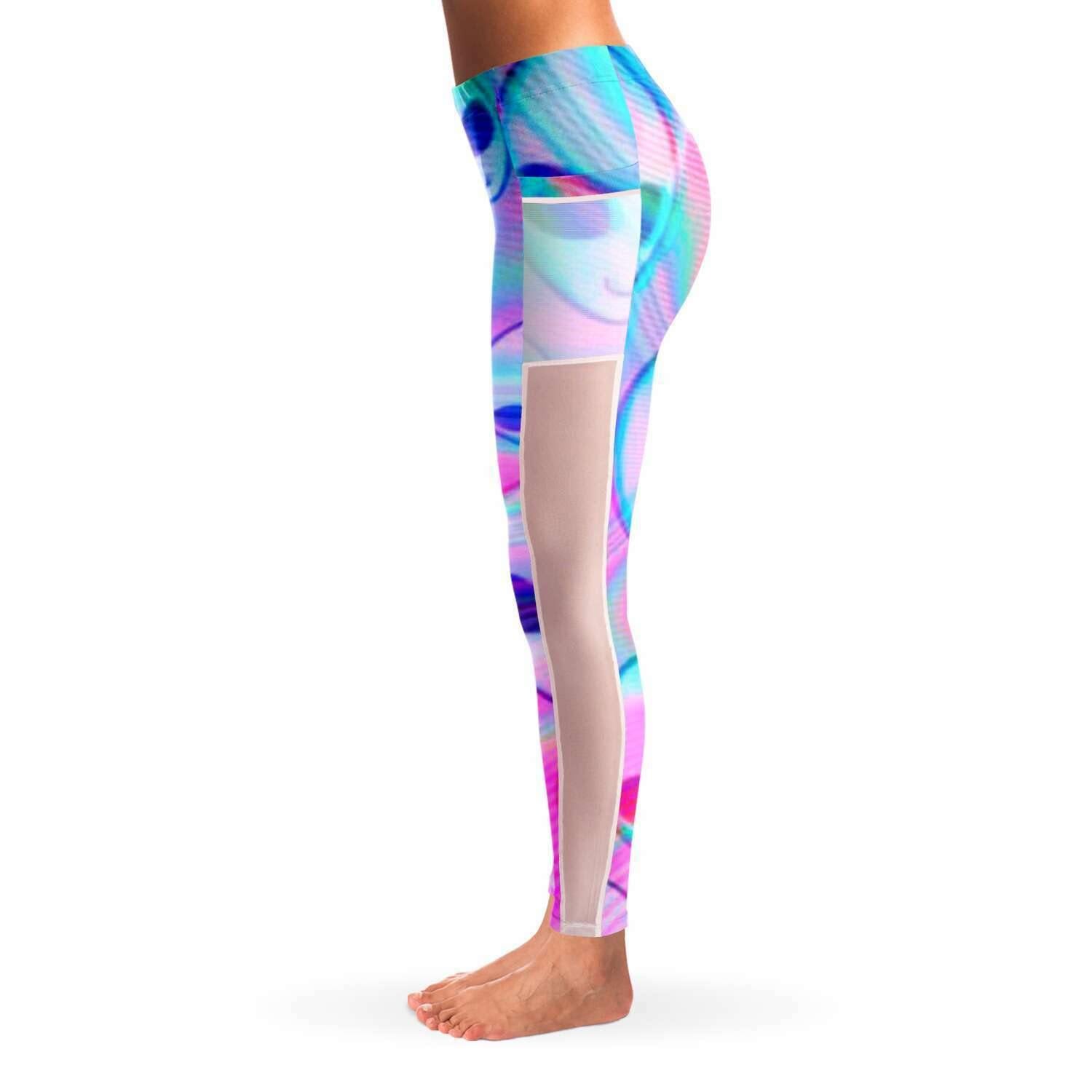 Alien Trippy Music Festival Pocket Leggins - OnlyClout