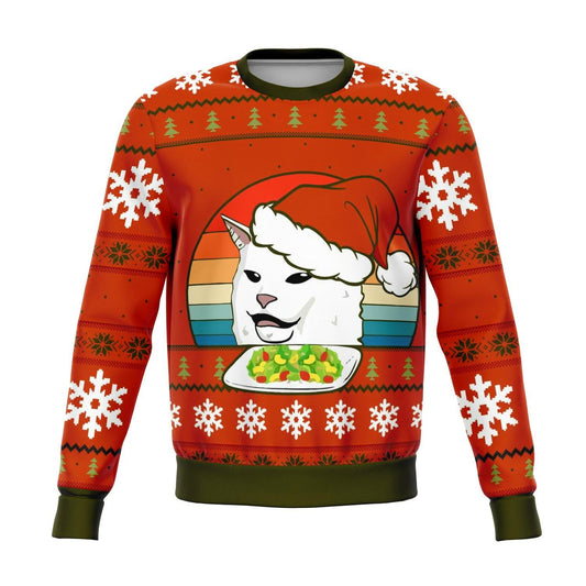 Funny Cat Meme Ugly Christmas Sweater - OnlyClout