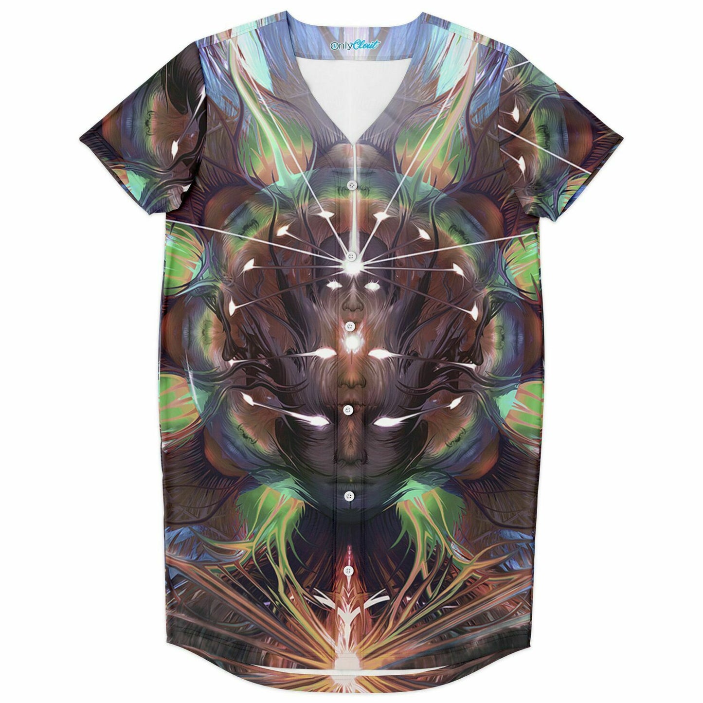 Acid Tri Trippy Baseball Jersey Dress