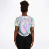 Holographic Crystal  Rave Cropped Baseball Jersey, [music festival clothing], [only clout], [onlyclout]