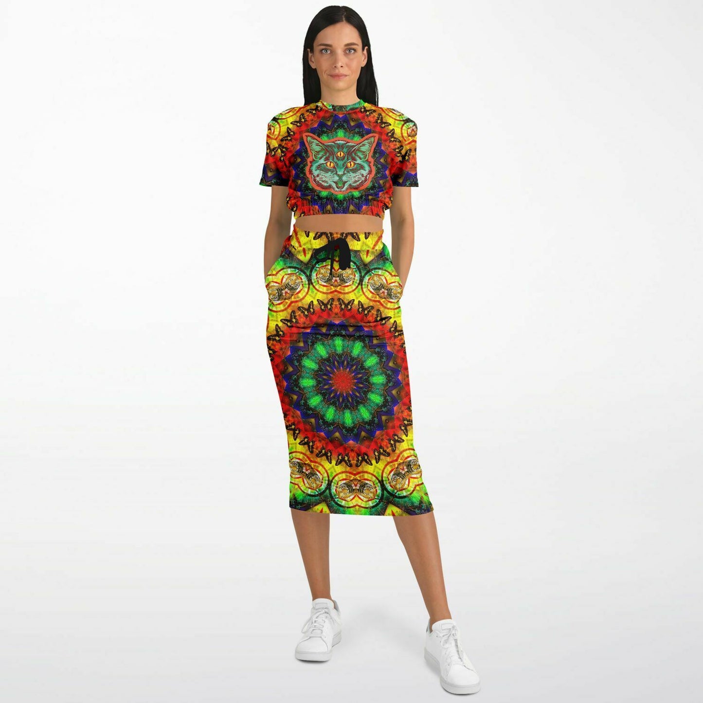 Mandala Cat Womens Full Festival Body Outfit