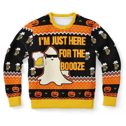 Just Here For The Booze Ugly Christmas Sweater - OnlyClout