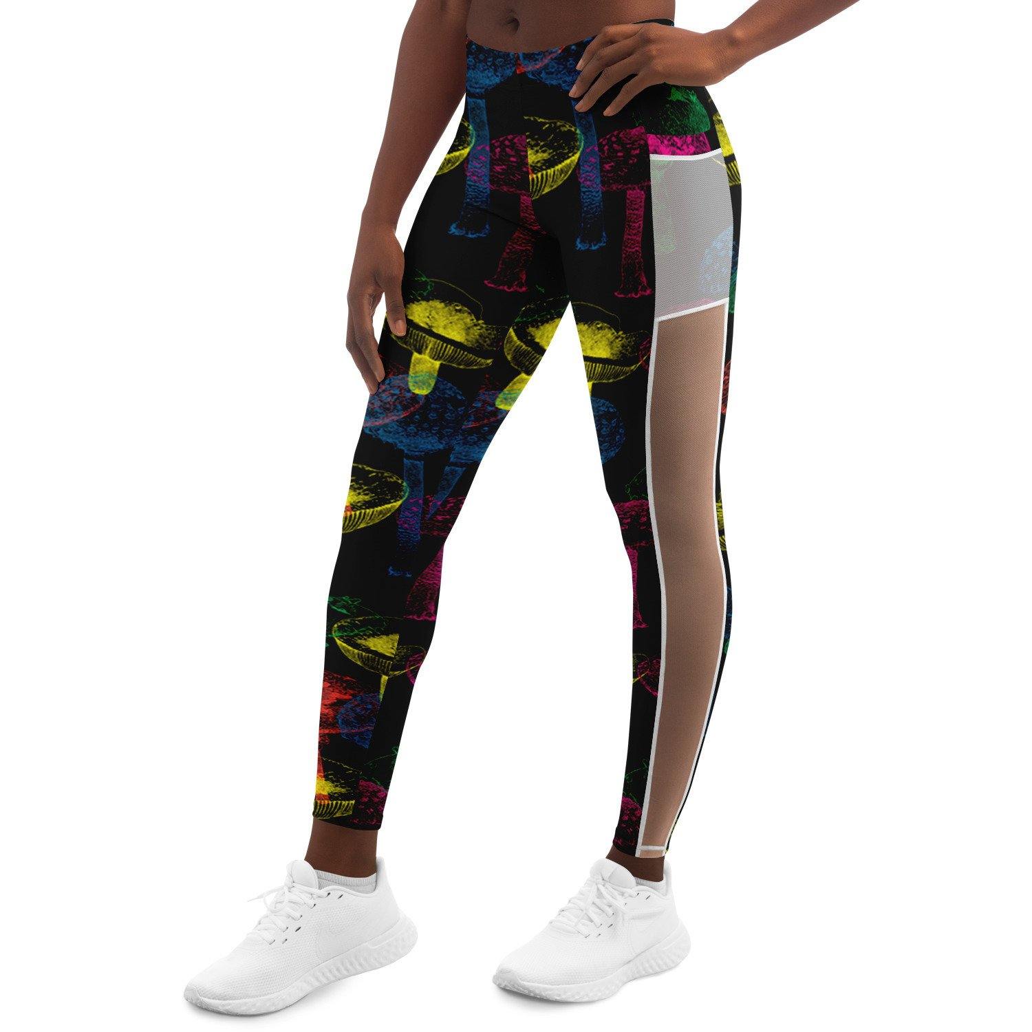 Psy Mushrooms Music Festival Pocket Leggins - OnlyClout