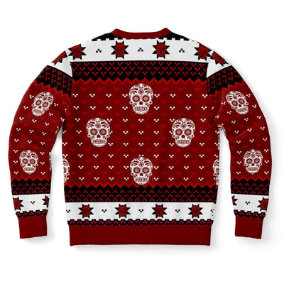 DAY OF THE DEAD RED UGLY CHRISTMAS SWEATER - OnlyClout