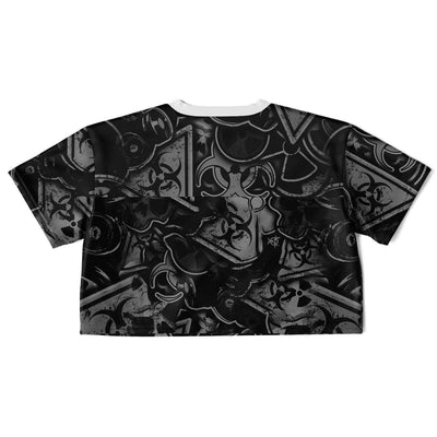 Toxic Trippy Attack Rave Cropped Football Jersey, [music festival clothing], [only clout], [onlyclout]