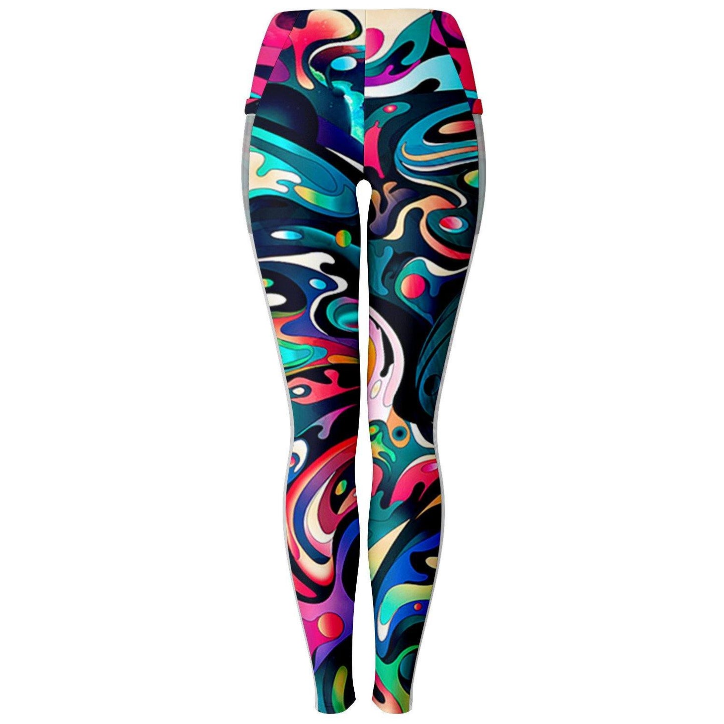 Trippy Fluid Music Festival Pocket Leggins - OnlyClout