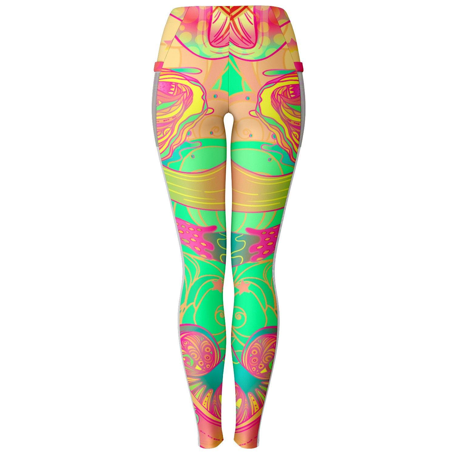 Mushroom Love Music Festival Pocket Leggins - OnlyClout