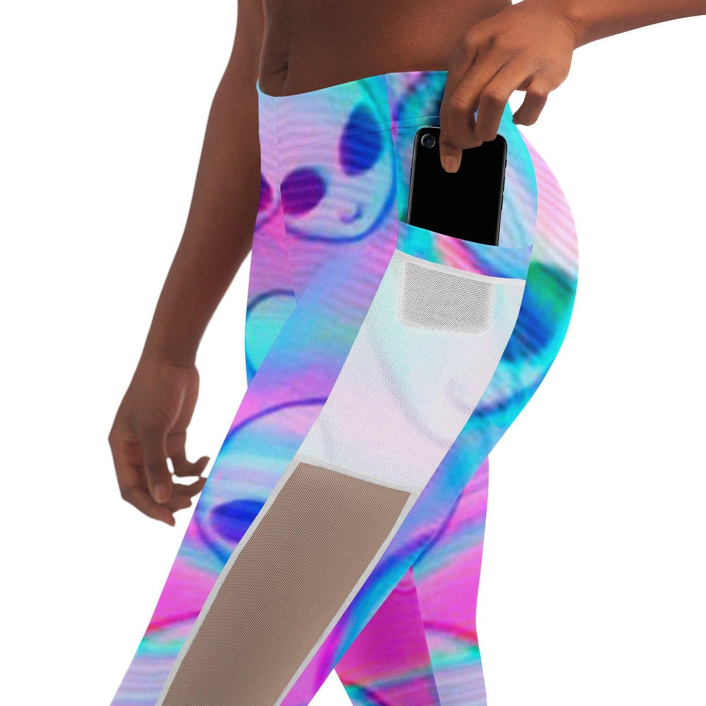 Alien Trippy Music Festival Pocket Leggins - OnlyClout