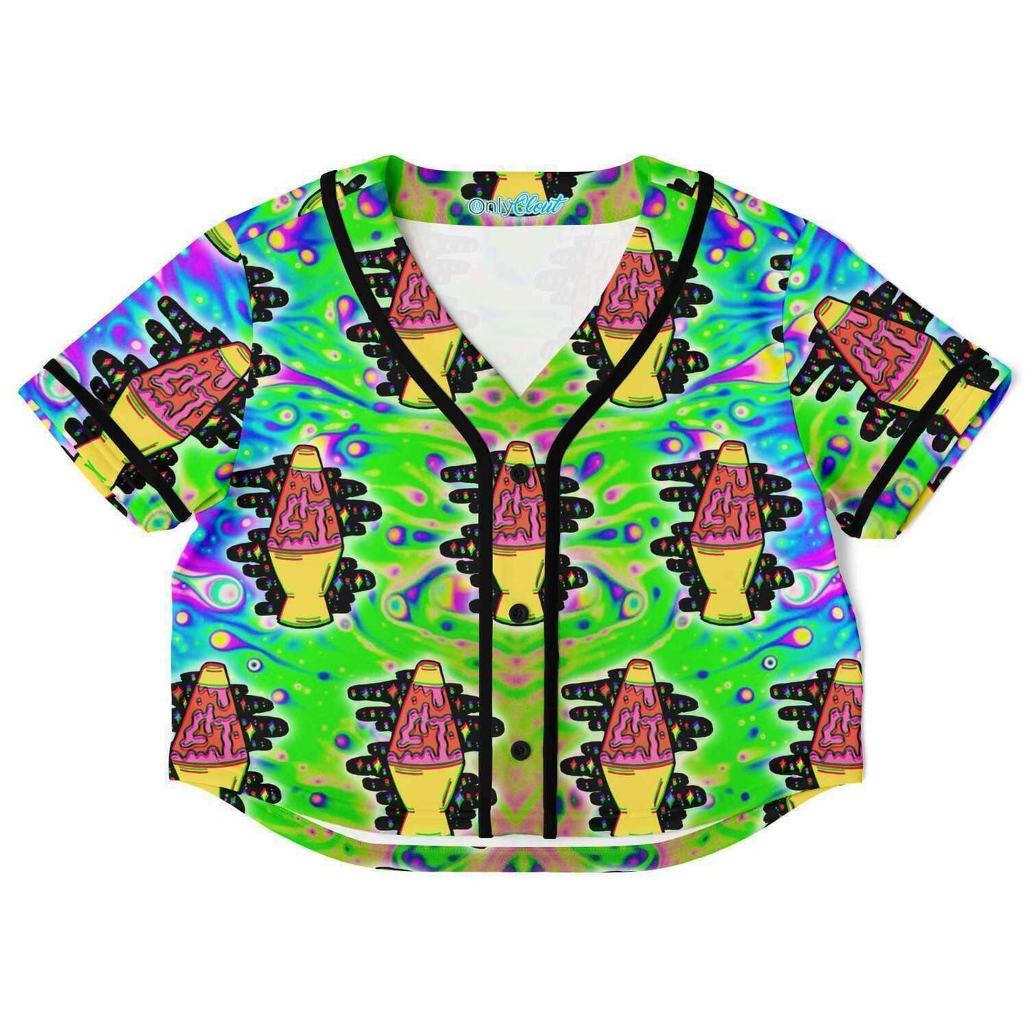  Trippy Lamp  Rave Cropped Baseball Jersey, [music festival clothing], [only clout], [onlyclout]