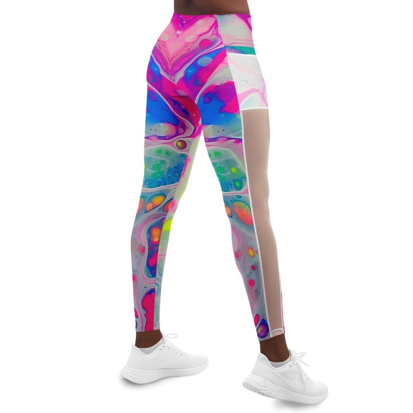 Neon Bubbles Music Festival Pocket Leggins - OnlyClout