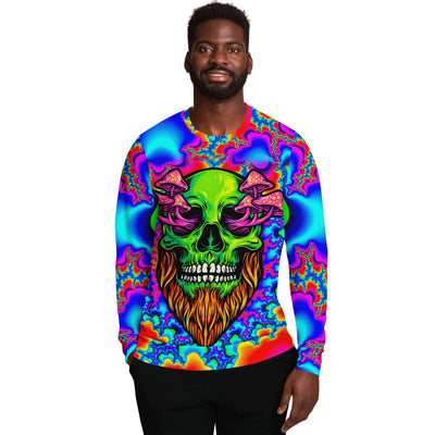 Mushroom Head Holographic Sweatshirt, [music festival clothing], [only clout], [onlyclout]