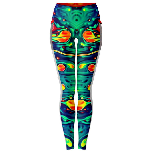 Trippy Oil Aura Music Festival Pocket Leggins - OnlyClout