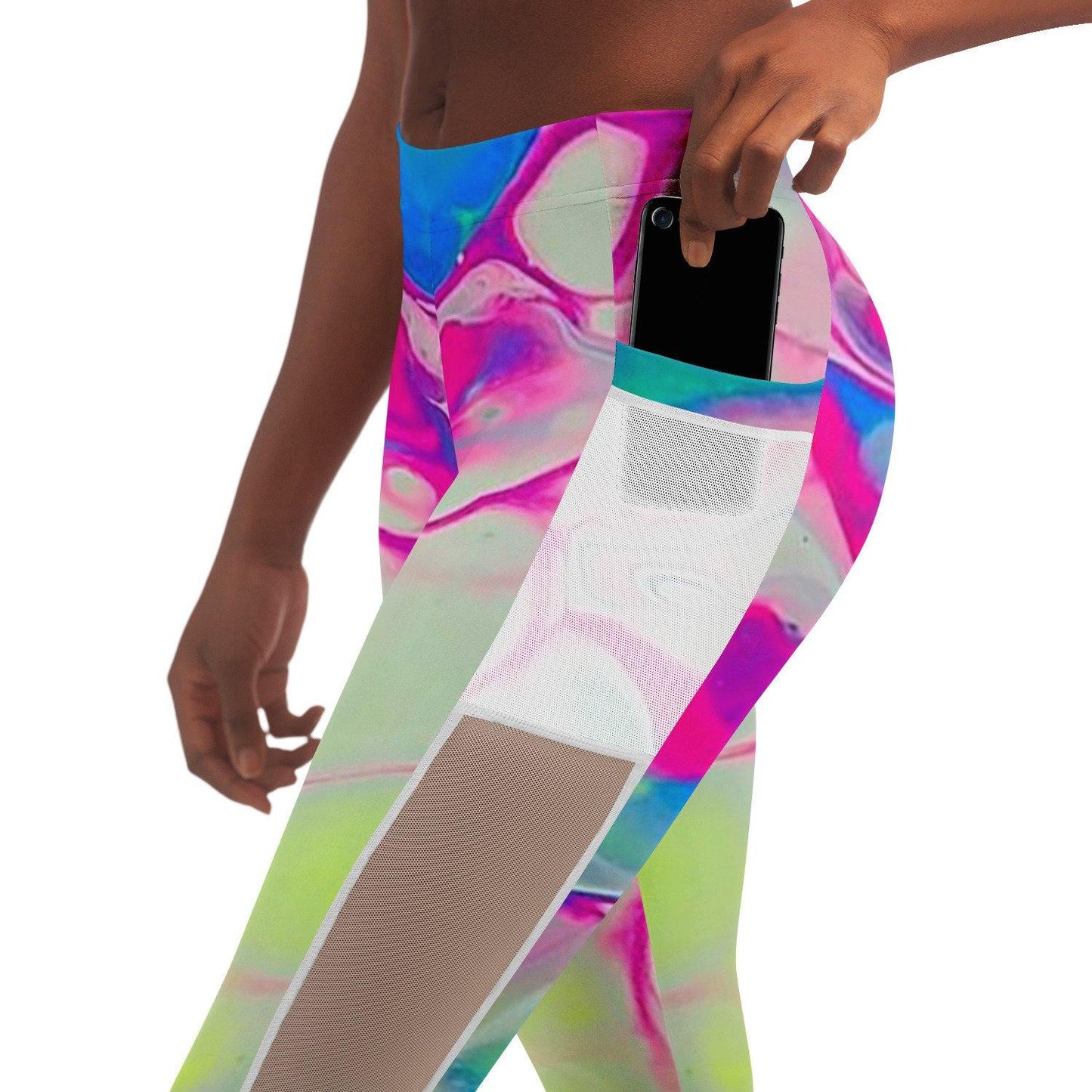 Neon Bubbles Music Festival Pocket Leggins - OnlyClout