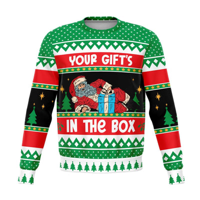 Your Gift In The Box Naughty Holiday Ugly Christmas Sweater, [music festival clothing], [only clout], [onlyclout]