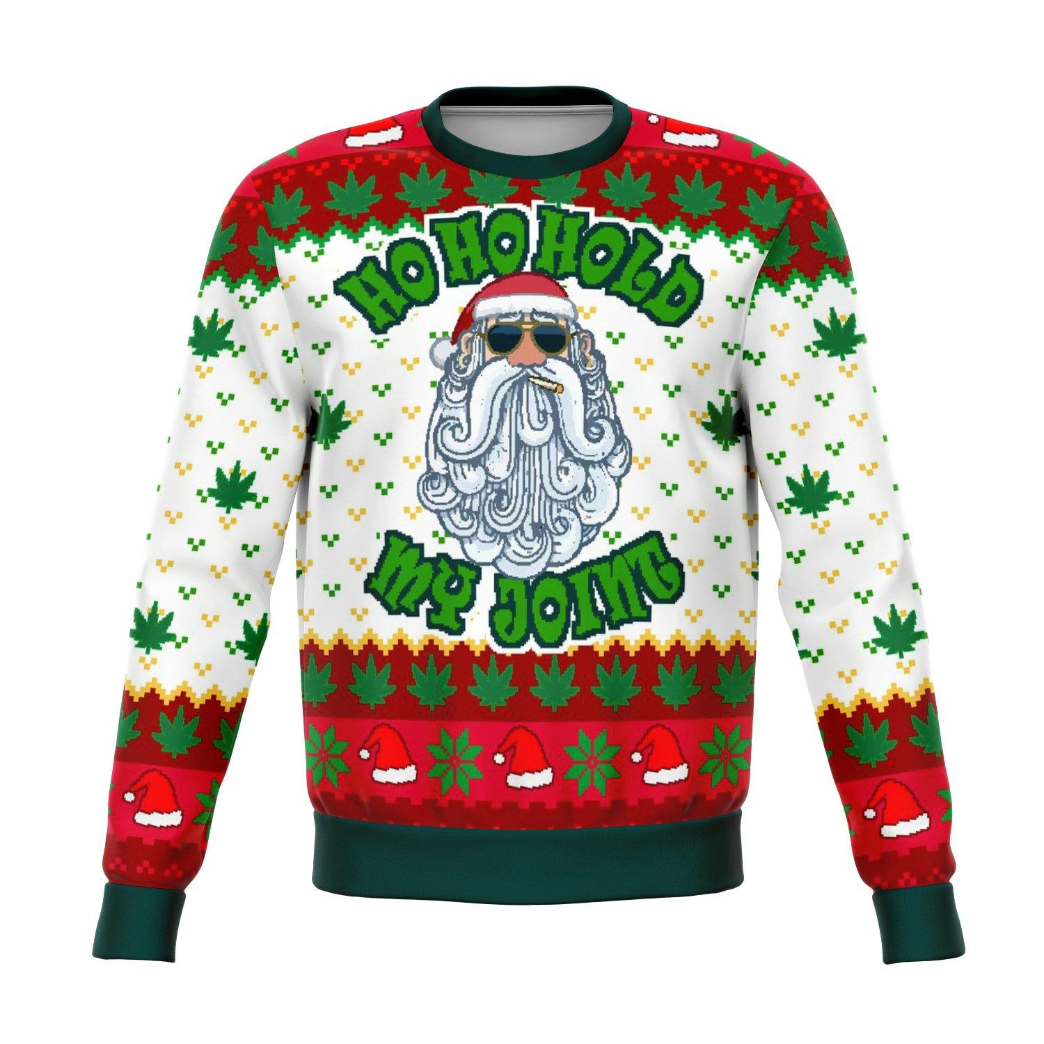 ho ho ho ho my joint dank ugly Christmas sweater - OnlyClout