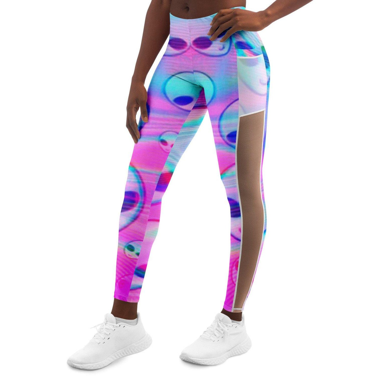 Alien Trippy Music Festival Pocket Leggins - OnlyClout