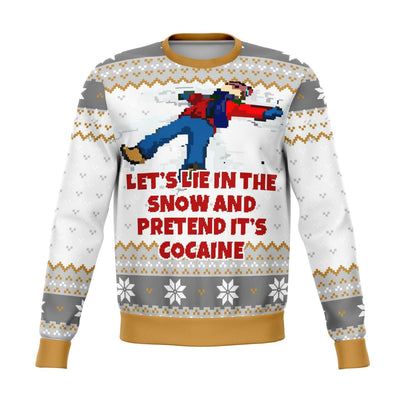 Lets Lie In The Snow And Pretend Dank Ugly Christmas Sweater - OnlyClout