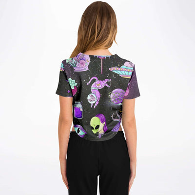 Trippy Space Rave Cropped Baseball Jersey, [music festival clothing], [only clout], [onlyclout]